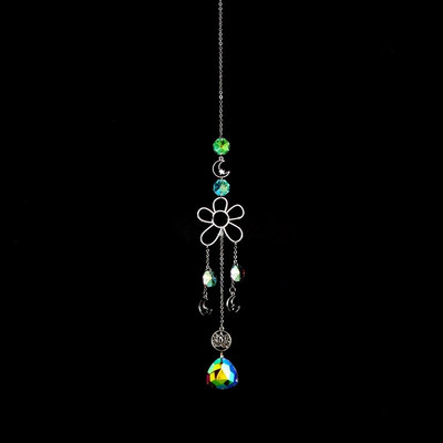 2023 m. naujas Suncatcher Crystal Moon ir saulės pakabukas namų sodo dekoravimo krištolinis ornamentas Rainbow Maker Sun Chaser AB spalva 1 vnt.