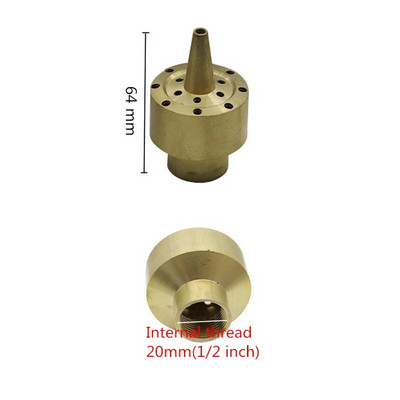 1 bucată G1.5 "Duze de fântână cu jet radial din alamă cu direcție universală reglabilă, fântâni pentru decorarea iazului de grădină de cupru