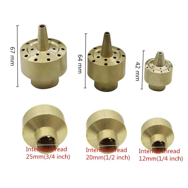 1 vnt G1,5" reguliuojamos universalios krypties žalvario radialinio reaktyvinio fontano purkštukai Variniai sodo tvenkinio dekoravimo fontanai