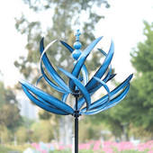 New Harlow Wind Spinner Moara de vânt din metal Sculptură cinetică alimentată de vânt 3D Peluză Metal Wind Spinners solare Decorare grădină de curte