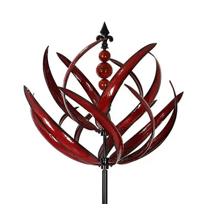 New Harlow Wind Spinner Moara de vânt din metal Sculptură cinetică alimentată de vânt 3D Peluză Metal Wind Spinners solare Decorare grădină de curte