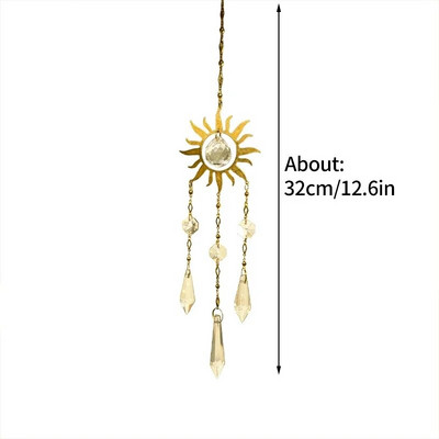 Cristal Suncatcher Sun Moon Light Catcher Pandantive Clopoței de vânt Curcubeu Maker Home Garden Decoration Fereastra Car Charm Ornament
