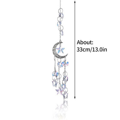 Cristal Suncatcher Sun Moon Light Catcher Pandantive Clopoței de vânt Curcubeu Maker Home Garden Decoration Fereastra Car Charm Ornament