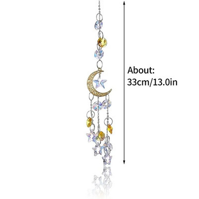 Cristal Suncatcher Sun Moon Light Catcher Pandantive Clopoței de vânt Curcubeu Maker Home Garden Decoration Fereastra Car Charm Ornament