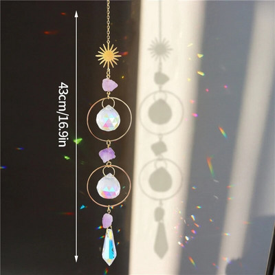 Suncatcher Crystal Rainbow Chaser Wind Chimes Moon Sun Catcher Staklena prizma Dekoracija vanjskih prozora Kućni vrt Automobilski privjesci