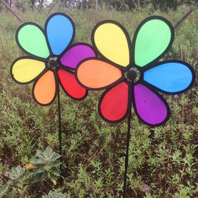 Decorație Moara de vânt Spinners Flori colorate Pinwheels Moara de vânt portabilă Ornament Pânză Jucărie pentru copii pentru grădină în aer liber curte gazon