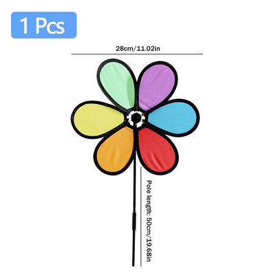 Dekoratyviniai vėjo malūno suktukai Spalvingi gėlių žiedai Nešiojami vėjo malūnai Ornamentiniai audiniai Vaikų žaislas sodo lauko vejos kiemui