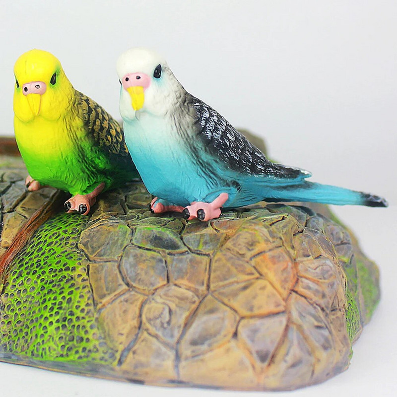 Kūrybinis modeliavimas papūgos papūgėlės miniatiūrinis kraštovaizdžio ornamentas gyvūnas modelis vejos figūrėlė dirbtinis paukščių fotografavimo rekvizitas