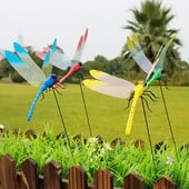 10 bucăți țăruși pentru libelule în aer liber, simulare 3D, țăruși pentru libelulă, pentru curte, plante, peluză, ghiveci, decorare pentru grădină, artă pentru curte