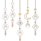 Suncatcher agățat Crystal Moon Suncatchers Pandantive Clopoței de vânt Curcubeu Prismă Ornament pentru fereastră Pomul de Crăciun Decor acasă