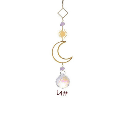 Suncatcher agățat Crystal Moon Suncatchers Pandantive Clopoței de vânt Curcubeu Prismă Ornament pentru fereastră Pomul de Crăciun Decor acasă