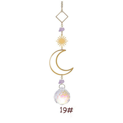 Suncatcher agățat Crystal Moon Suncatchers Pandantive Clopoței de vânt Curcubeu Prismă Ornament pentru fereastră Pomul de Crăciun Decor acasă