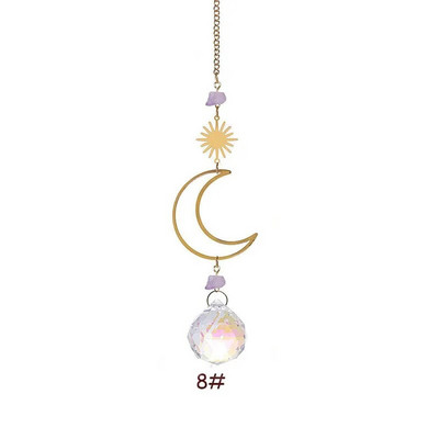 Suncatcher agățat Crystal Moon Suncatchers Pandantive Clopoței de vânt Curcubeu Prismă Ornament pentru fereastră Pomul de Crăciun Decor acasă