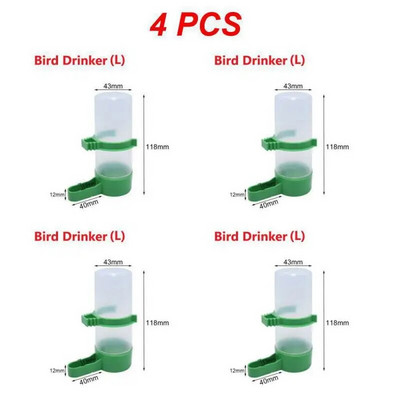 Hrănitor pentru păsări 1/2/4 buc. Hrănire pentru păsări din plastic, hrănire cu apă, băutor automat pentru papagal pentru animale de companie, boluri pentru păsări pentru animale de companie