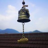 Clopoței de vânt sculptat de epocă Clopot de cupru pentru curte decor de grădină Clopoțel de vânt agățat în aer liber Ornament de templu în stil chinezesc