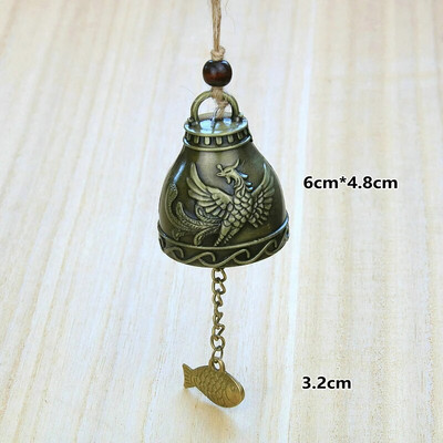 Clopoței de vânt sculptat de epocă Clopot de cupru pentru curte decor de grădină Clopoțel de vânt agățat în aer liber Ornament de templu în stil chinezesc