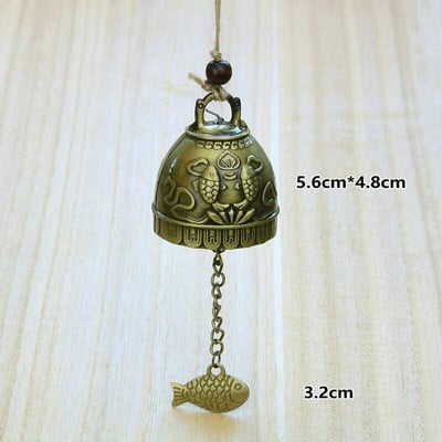 Clopoței de vânt sculptat de epocă Clopot de cupru pentru curte decor de grădină Clopoțel de vânt agățat în aer liber Ornament de templu în stil chinezesc