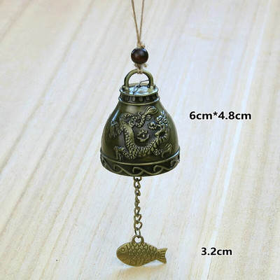 Clopoței de vânt sculptat de epocă Clopot de cupru pentru curte decor de grădină Clopoțel de vânt agățat în aer liber Ornament de templu în stil chinezesc