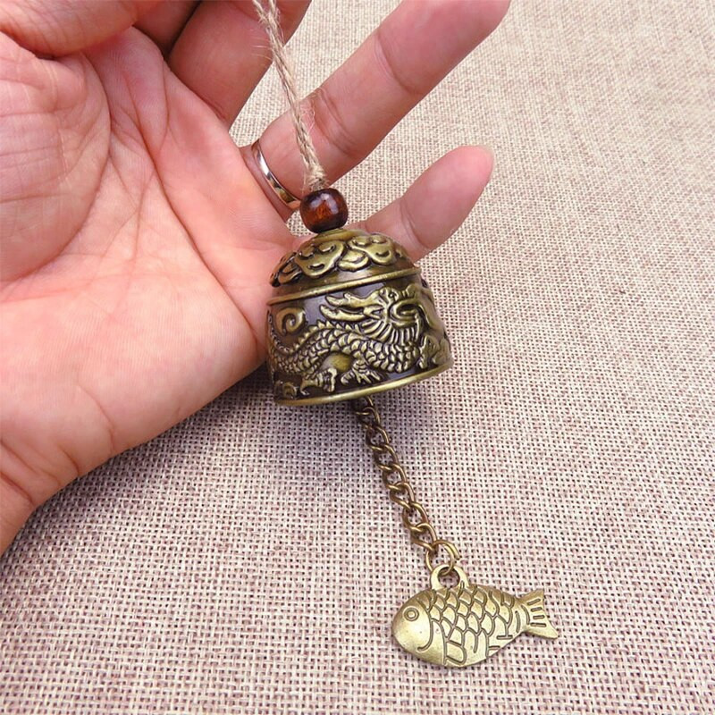 Staro izrezbareno zvonce na vjetru Bakreni vrtni dekor u dvorištu Windbell Vanjski viseći kućni hramski ukras u kineskom stilu