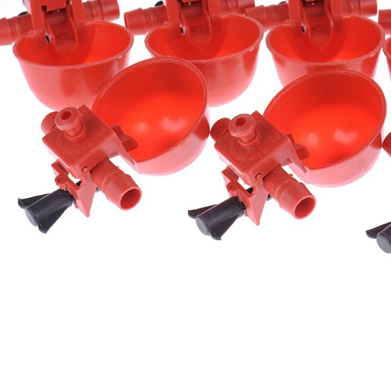 5/10 vnt. vištienos putpelių kabantys vandens puodeliai spenelių geriamojo dubenėlio paukščiai vandens dubenėlio girdyklos puodeliai kieme automatiniams naminiams paukščiams