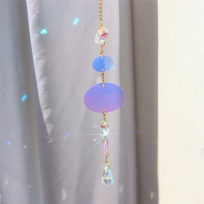 Kristalni hvatač sunca Sunce i mjesec Hvatač svjetla zvijezda Viseći privjesak Dugina prizma školjka Ornament Sunčanica Prozor na terasi Vjetar zvona