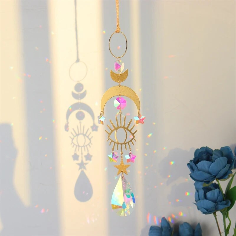 Hvatači sunca Hvatači svjetla Kristalni viseći privjesak Đavolje oko Prozor Vjetar Zvono vjetra Rainbow Chaser Ukrasi za vještice Ukrasi za obrt