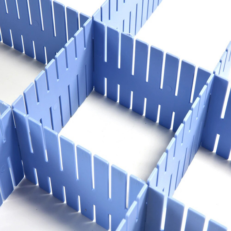 8 vnt. „Pasidaryk pats“ reguliuojama laikymo pertvara, plastikinė stalčių pertvara, kombinuota pertvarų lenta, taupanti erdvę