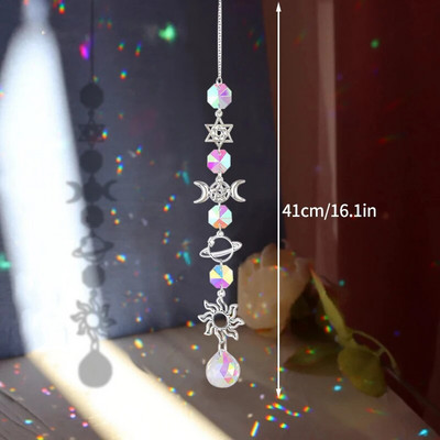 Crystal Suncatcher Dream Catcher Vitraji Rainbow Maker Chakra Wind Chimes Viseći kristali Božićni ukras za dom i vrt