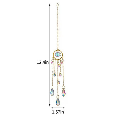 Crystal Suncatcher Dream Catcher Vitraji Rainbow Maker Chakra Wind Chimes Viseći kristali Božićni ukras za dom i vrt