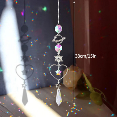 Crystal Suncatcher Dream Catcher Vitraji Rainbow Maker Chakra Wind Chimes Viseći kristali Božićni ukras za dom i vrt