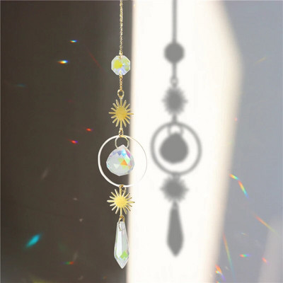 Crystal Suncatcher Dream Catcher Vitraji Rainbow Maker Chakra Wind Chimes Viseći kristali Božićni ukras za dom i vrt