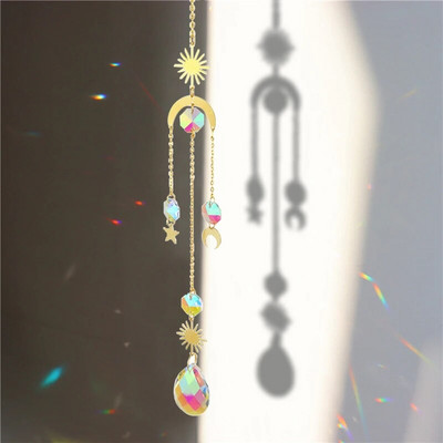 Crystal Suncatcher Dream Catcher Vitraji Rainbow Maker Chakra Wind Chimes Viseći kristali Božićni ukras za dom i vrt