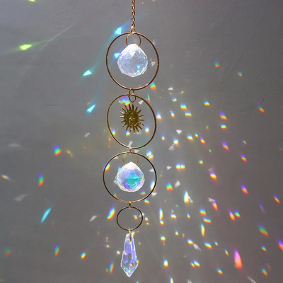 Crystal Suncatcher Dream Catcher Vitraji Rainbow Maker Chakra Wind Chimes Viseći kristali Božićni ukras za dom i vrt