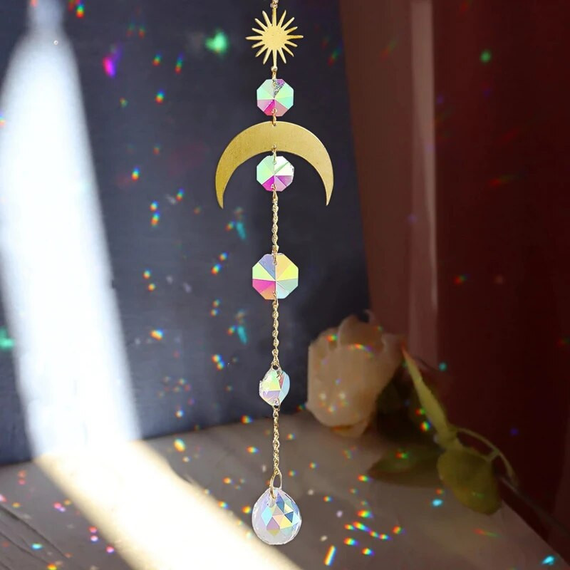 Crystal Suncatcher Dream Catcher Vitraji Rainbow Maker Chakra Wind Chimes Viseći kristali Božićni ukras za dom i vrt