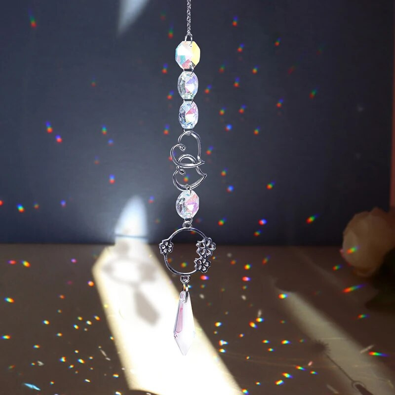 Crystal Suncatcher Dream Catcher Vitraji Rainbow Maker Chakra Wind Chimes Viseći kristali Božićni ukras za dom i vrt