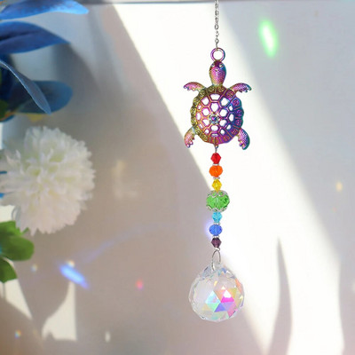 Catcher de soare din cristal metalic, fluture, caracatiță, broască țestoasă, curcubeu, agățat, clopoțel de vânt, pandantiv pentru fereastră, decorare pentru grădină în aer liber