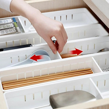 Издръжлива кутия за съхранение на прибори Кутия за органайзер за многократна употреба Кутия за съхранение с дълга разделителна решетка