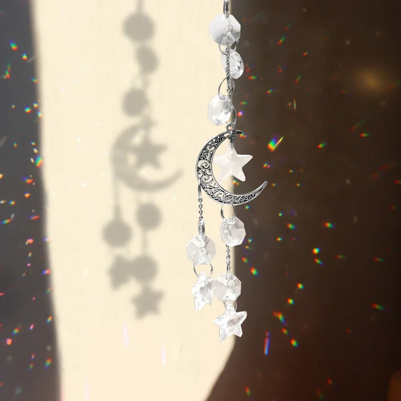 Suncatcher Cristal Clopoței de vânt Captorul de lumină Clopoțel de vânt Prisme curcubeu Fereastră suspendată Pandantiv acasă Grădină Decorare artizanală