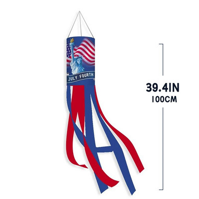Steagul american brodat stele dungi șosete de vânt imprimare color SUA 4 iulie Patriotic giroueta grădină decor exterior