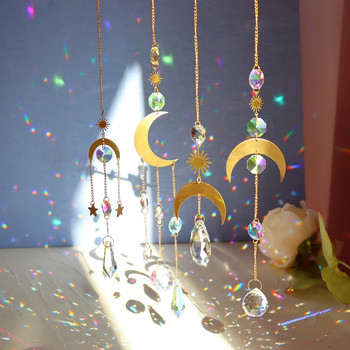 Crystal Windchimes Sun Catchers Diamond Hanging Rainbow Chaser Παράθυρο κήπου Κουρτίνα γάμου Πολυέλαιος Διακόσμηση σπιτιού Wind Chime
