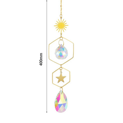 Clopoței de vânt din cristal Apărătoare de soare cu diamante agățate Curcubeu Chaser Fereastra de grădină Cortina de nuntă Candelabru Decor pentru acasă Chime de vânt