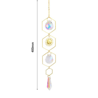 Clopoței de vânt din cristal Apărătoare de soare cu diamante agățate Curcubeu Chaser Fereastra de grădină Cortina de nuntă Candelabru Decor pentru acasă Chime de vânt