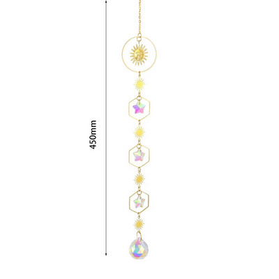 Clopoței de vânt din cristal Apărătoare de soare cu diamante agățate Curcubeu Chaser Fereastra de grădină Cortina de nuntă Candelabru Decor pentru acasă Chime de vânt