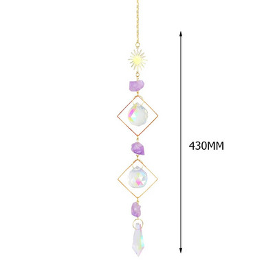Clopoței de vânt din cristal Apărătoare de soare cu diamante agățate Curcubeu Chaser Fereastra de grădină Cortina de nuntă Candelabru Decor pentru acasă Chime de vânt