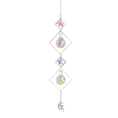 Aura Cristal Moonphase Suncatcher Fereastra Light Catcher Prism Celestial Rainbow Maker Soare, Lună și Stele Witchy Gift Home Decor