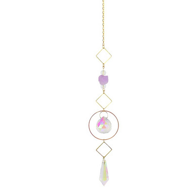 Aura Cristal Moonphase Suncatcher Fereastra Light Catcher Prism Celestial Rainbow Maker Soare, Lună și Stele Witchy Gift Home Decor