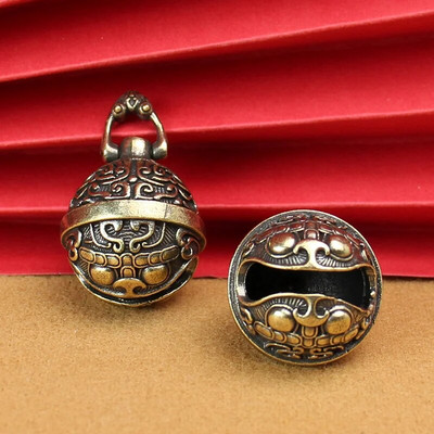 Lucky Brass Handicraft Casting Drop Bell Key Button Wind Bell Sect Bronze Bell Творчески подарък Fengshui висулка за домашен двор