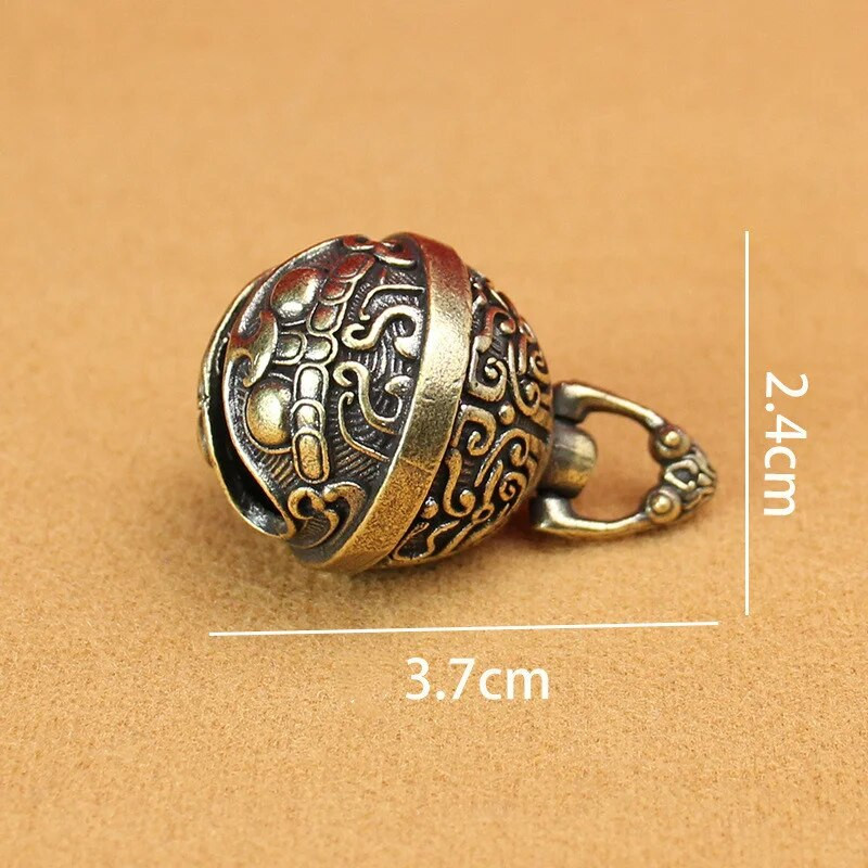 Lucky Brass Handicraft Die Casting Drop Bell Key Car Button Wind Bell Sect Χάλκινο κουδούνι Δημιουργικό δώρο Fengshui Home Yard Mending