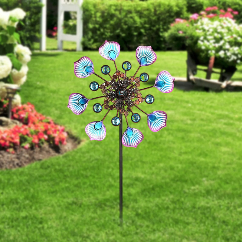 Sodo vėjo malūnėlis povas uodega Sukamieji vėjo suktukai Dekoratyviniai kuoliukai Spygliuočiai Dekoracija kiemo terasai Dovanos vaikams