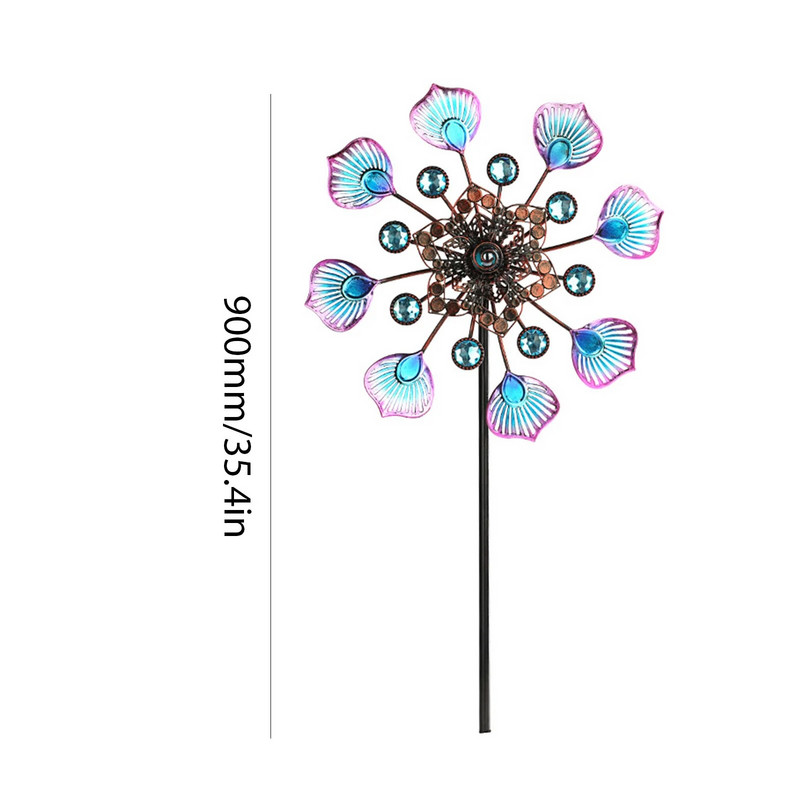 Sodo vėjo malūnėlis povas uodega Sukamieji vėjo suktukai Dekoratyviniai kuoliukai Spygliuočiai Dekoracija kiemo terasai Dovanos vaikams